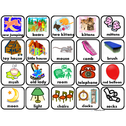"GOODNIGHT MOON" Vocabulary Word Pictures for Autism